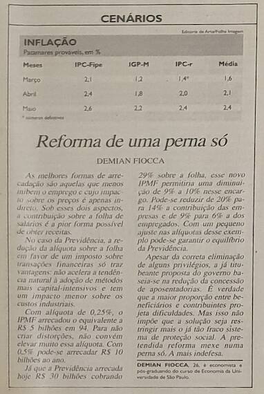 Demian Fiocca coluna Folha de São Paulo